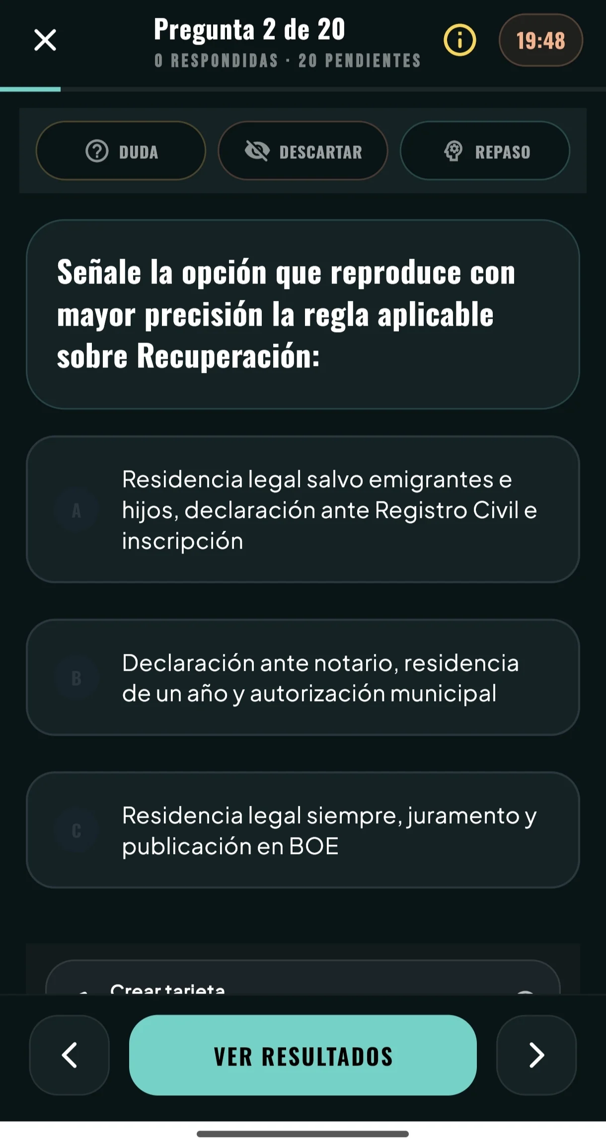 Test con herramientas en Oposiplus